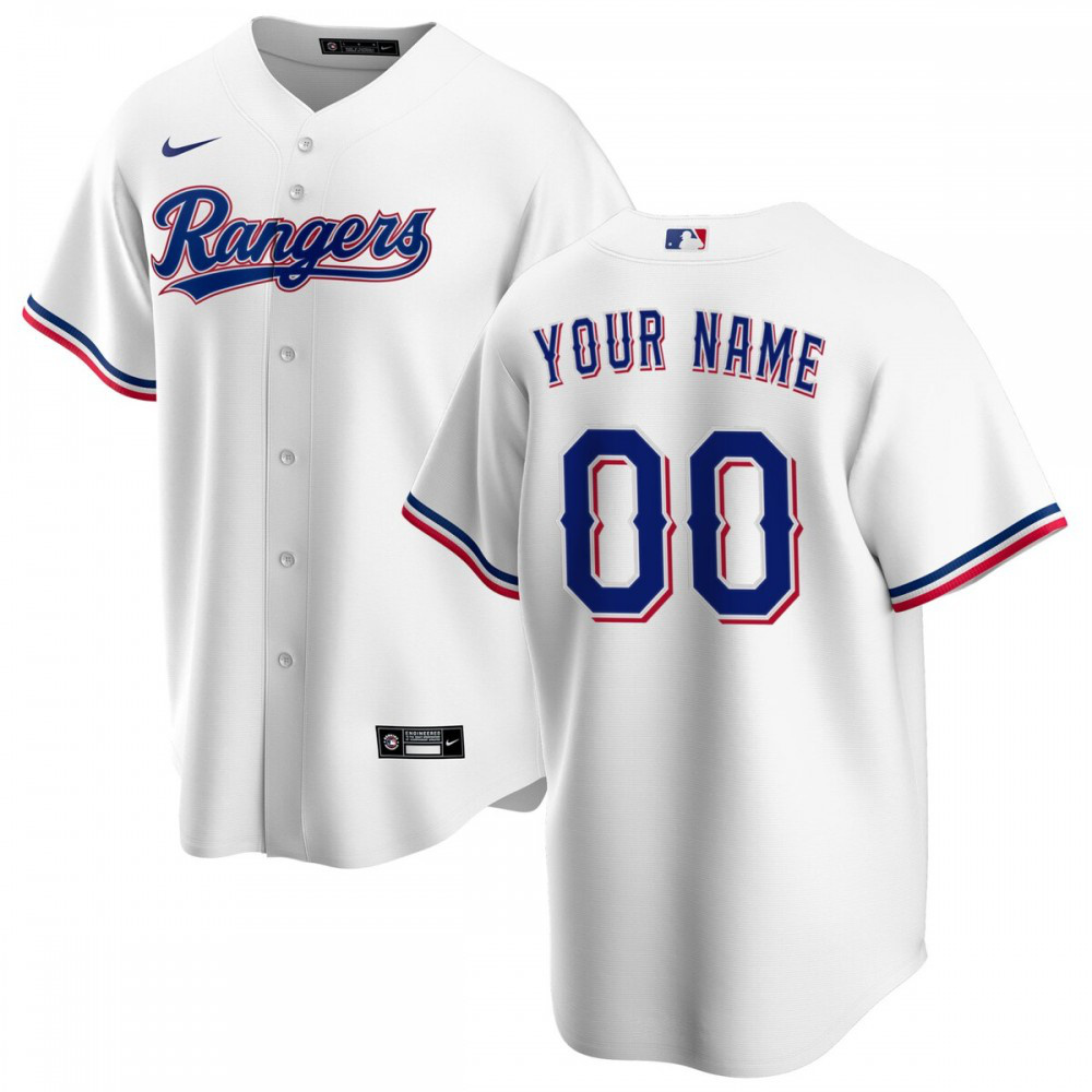 Texas Rangers Youth Home Replica Custom Jersey - White-Pro Kit Vault | Brand New 26/27 Sports Jerseys